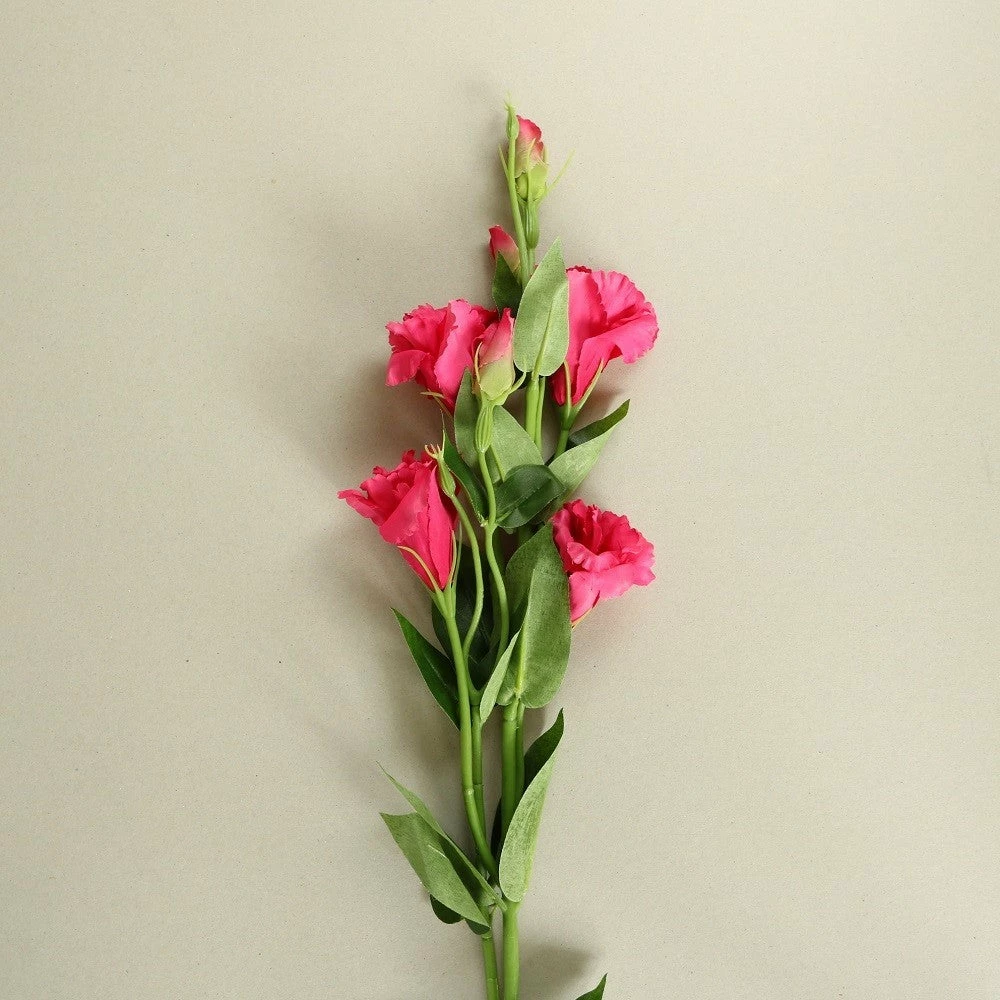 Staunton And Henry Home Accessories Pink Lisianthus Flowers - Set Of 3 Stems