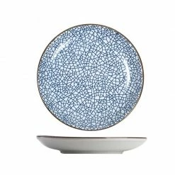 Staunton And Henry Modern Oriental Ceramic Plate In Cracked Pattern