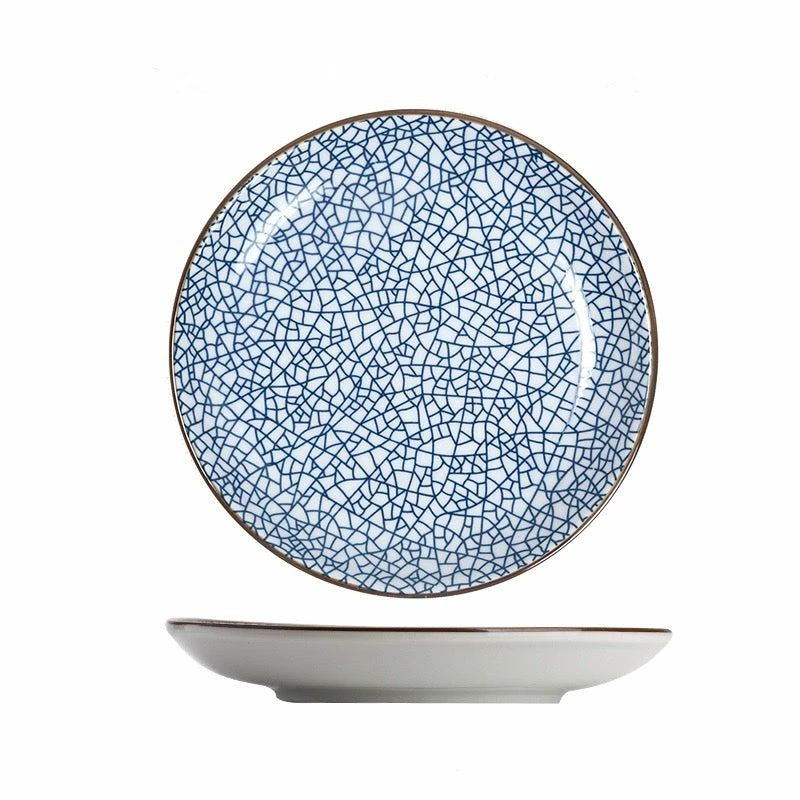 Staunton And Henry Modern Oriental Ceramic Plate In Cracked Pattern