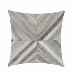 Staunton And Henry Home Accessories Cream And Grey Cowhide Throw Cushion