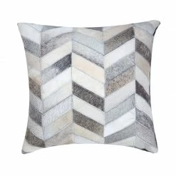 Staunton And Henry Home Accessories Cream And Grey Cowhide Throw Cushion