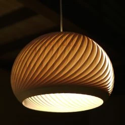 Staunton And Henry Studio Vayehi Wind Wood Veneer Ceiling Light