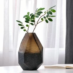 Staunton And Henry Modern Abstract Blue Glass Vase