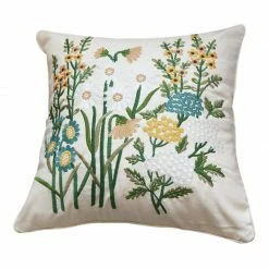 Staunton And Henry Embroidered Botanical Pattern Throw Cushion