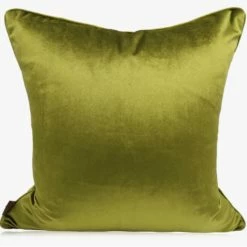 Staunton And Henry Embroidered Fern Leaf Green Velvet Cushion
