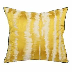 Staunton And Henry Golden Yellow Print Throw Cushion Home Accessories