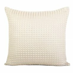 Staunton And Henry Cream Waffle Throw Cushion