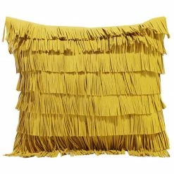 Staunton And Henry Yellow Tassels Throw Cushion