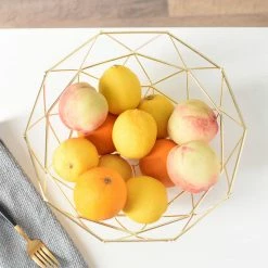 Staunton And Henry Kitchen Geometric Copper Wire Fruit Basket