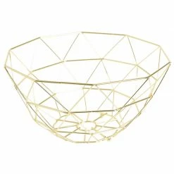 Staunton And Henry Kitchen Geometric Copper Wire Fruit Basket