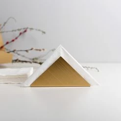 Staunton And Henry Kitchen Triangular Gold Napkin Holder