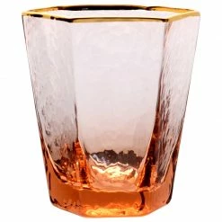 Staunton And Henry Vintage Pink Tumbler With Gold Trim Kitchen