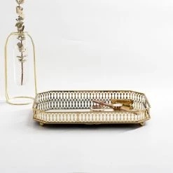 Staunton And Henry Home Accessories Vintage Gold Mirrored Tray