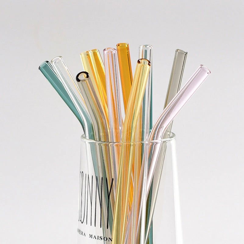 Staunton And Henry Kitchen Colored Glass Drinking Straws - Set Of 6
