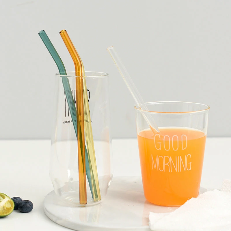 Staunton And Henry Kitchen Colored Glass Drinking Straws - Set Of 6