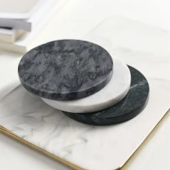 Staunton And Henry Kitchen Solid Marble Drink Coasters - Set Of 4