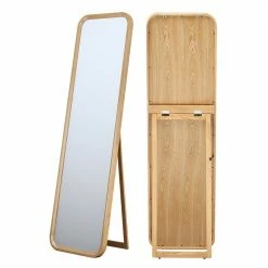 Staunton And Henry Solid Oak Standing Mirror