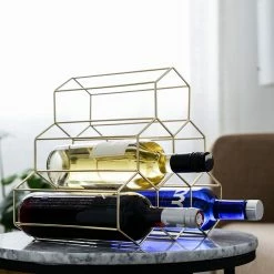 Staunton And Henry Gold Hexagon Wine Rack