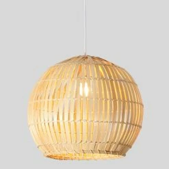 Staunton And Henry Round Japanese Bamboo Ceiling Light Lighting