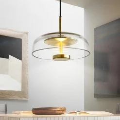 Staunton And Henry Future Deco Brass And Glass Ceiling Light Lighting