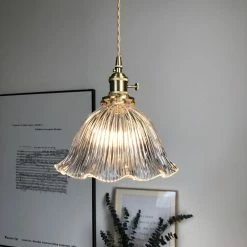 Staunton And Henry Vintage Glass Blossom Shape Pendant Light Lighting