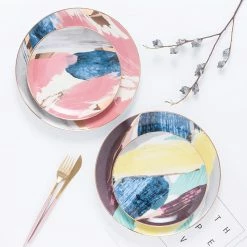 Staunton And Henry Modern Abstract Pastel Plates