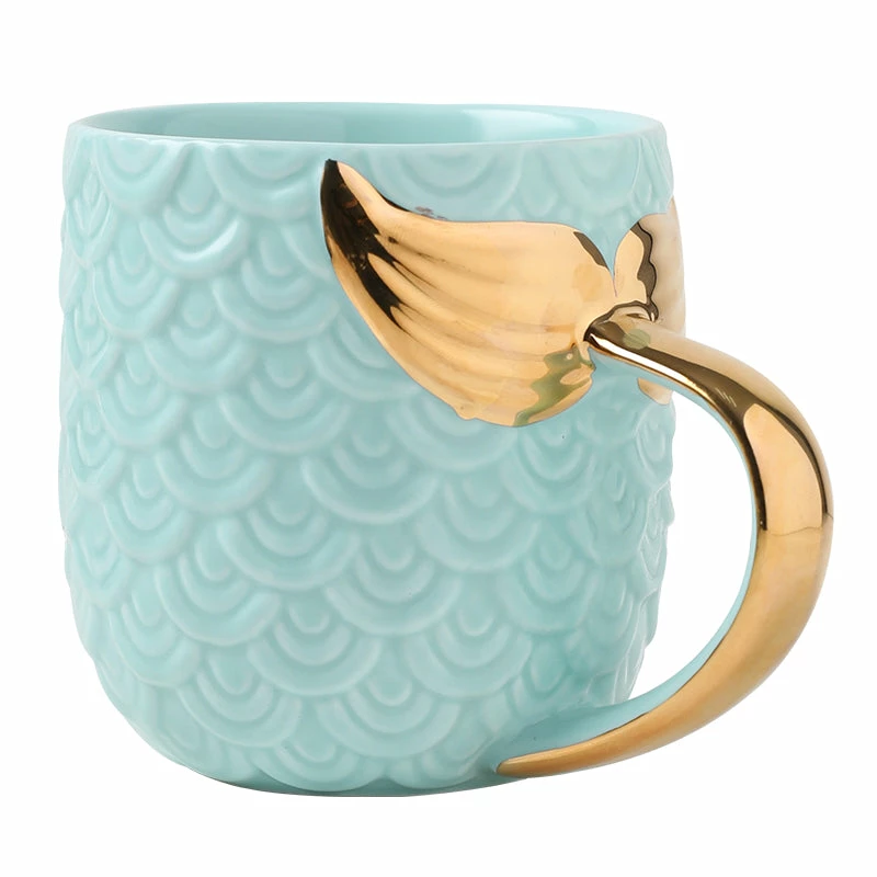 Staunton And Henry Pastel And Gold Mermaid Coffee Mug