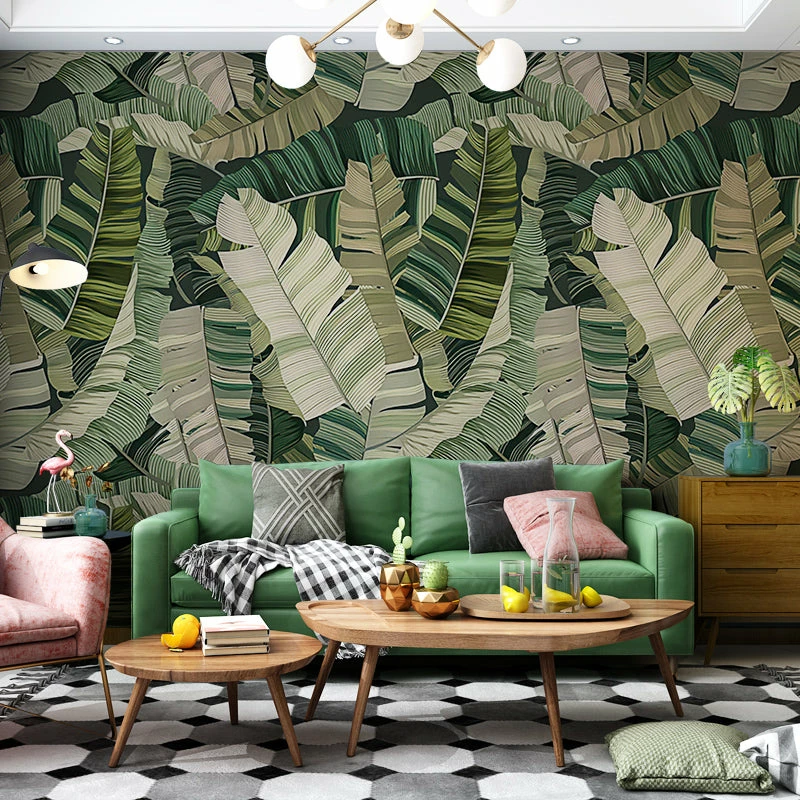 Staunton And Henry Dark Green Plantation Leaf Wallpaper Wall Decor