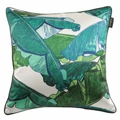 Staunton And Henry Home Accessories Green Plantation Leaf Throw Cushion