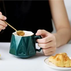 Staunton And Henry Diamond Coffee Mug With Gold Detail Kitchen