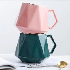 Staunton And Henry Diamond Coffee Mug With Gold Detail Kitchen