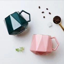 Staunton And Henry Diamond Coffee Mug With Gold Detail Kitchen