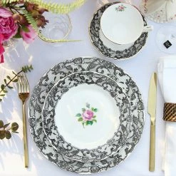 Staunton And Henry Black Lace Tea Cup And Saucer