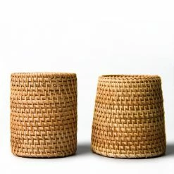 Staunton And Henry Rattan Utensil Holder