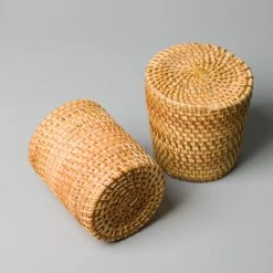 Staunton And Henry Rattan Utensil Holder