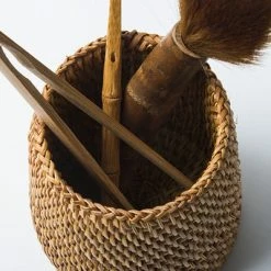 Staunton And Henry Rattan Utensil Holder