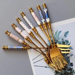 Staunton And Henry Gatsby Elegant Modern Dessert Forks - Set Of 4 Kitchen