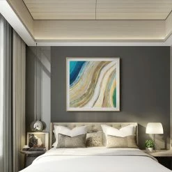 Staunton And Henry Framed Gold And Blue Agate Art Print