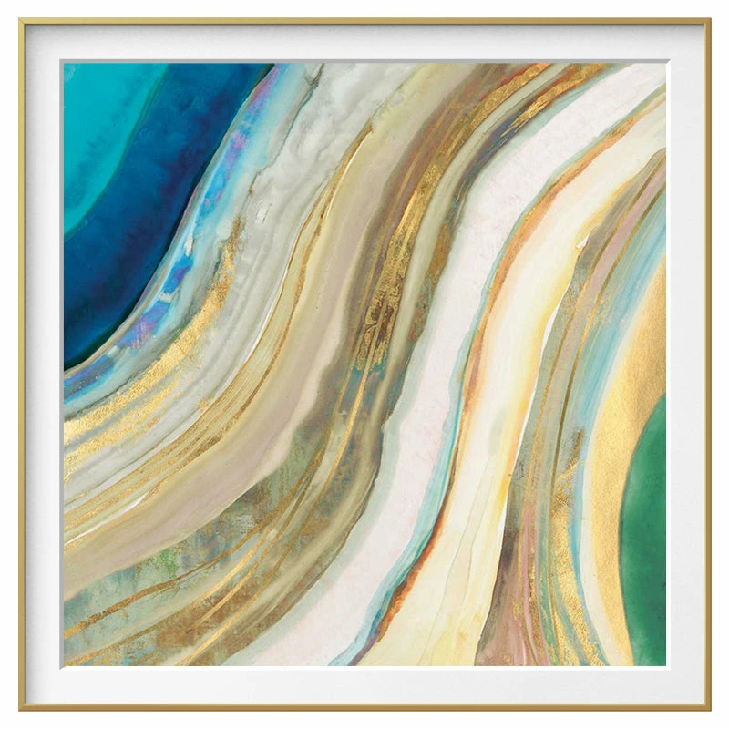 Staunton And Henry Framed Gold And Blue Agate Art Print
