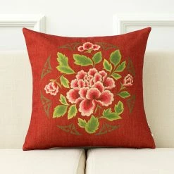 Staunton And Henry Modern Red Oriental Throw Cushion