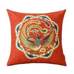Staunton And Henry Modern Red Oriental Throw Cushion