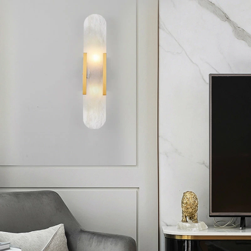 Staunton And Henry Modern Marble And Gold Wall Light Lighting