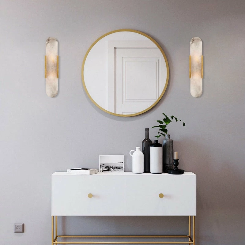 Staunton And Henry Modern Marble And Gold Wall Light Lighting