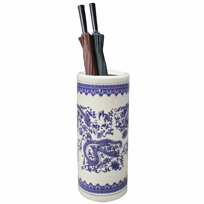 Staunton And Henry Furniture Blue And White Chinese Umbrella Stand