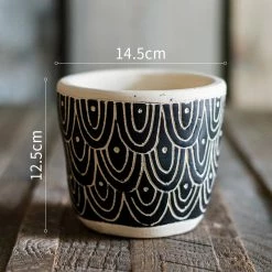 Staunton And Henry Home Accessories Nordic Black And White Flower Pot