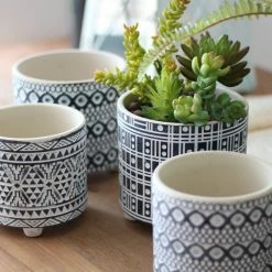 Staunton And Henry Modern Monochrome Plant Pots Home Accessories