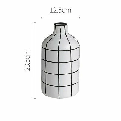 Staunton And Henry Home Accessories Monochrome Tile Pattern Vases