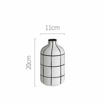 Staunton And Henry Home Accessories Monochrome Tile Pattern Vases