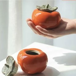 Staunton And Henry Home Accessories Persimmon Condiment Jars - Set Of 2