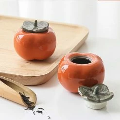 Staunton And Henry Home Accessories Persimmon Condiment Jars - Set Of 2